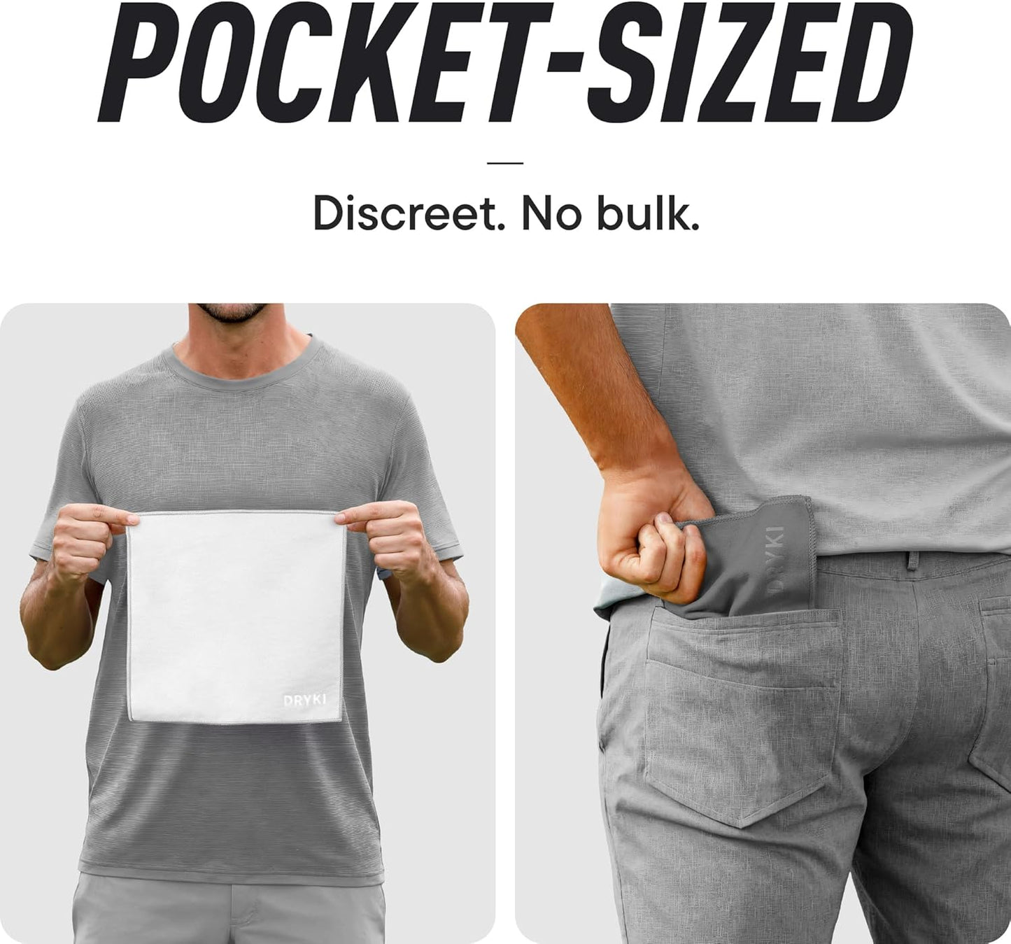 DRYKI Pocket-Sized Sweat Towels - The Original Sweat Absorbing Handkerchiefs - Quick-Dry Microfiber Sweat Rags for Face, Hands, & Body - Men & Women - Gym, Sports, and Work (Blue: 5 Pack)