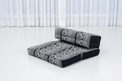 Leewadee Foldable Floor Mattress – 2 in 1 Floor Meditation Mat for Yoga and Relaxation, Seating Futon with Kapok