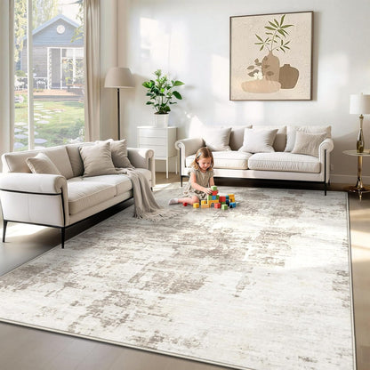 XLUEZ 8x10 Area Rugs for Living Room, Washable Modern Abstract Large Area Rug Neutral Soft Non Slip Kids Rug Stain Resistant Indoor Carpet for Bedroom Nursery Dining Children's Room(Blue, 8'x10')