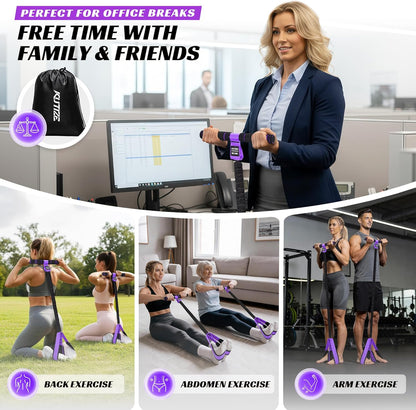 KUTIZE Multifunction Pedal Resistance Band with Handle, Upgraded Exercise Equipment with Soft Foot Pedal for Sit Up & Full-Body Home Gym Workouts, Core/ABS Training, Pilates, Yoga & Physical Therapy