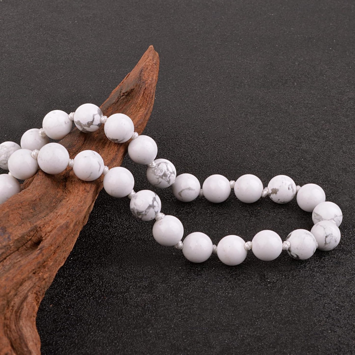 KIKILA Mala Beads 108 Natural Stone GemStones Japamala Yoga Meditation Hand Knotted Beaded Tassel Necklace for Women Men