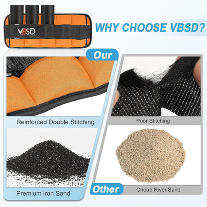 VBSD Adjustable Ankle Weights for Men Women, 2 4 6 8 10 lbs 1 Pair Leg Weight Straps, Weighted Ankle Weight Set with Removable Sandbags for Walking Running Yoga Physical Therapy Gym Home Workout