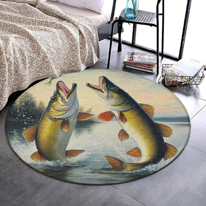 Room Sofa Yoga Soft Round Carpet, Home Decor Non Slip Kitchen Office Circle Rug, Machine Washable Modern Round Area Rug Beach Turtles, 60inch