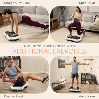 Lifepro Waver Vibration Plate Exercise Machine – High-Intensity Vibration Plate for Lymphatic Drainage – Full-Body Workout Vibrating Platform with Loop Bands – Fitness Equipment for Strength & Toning