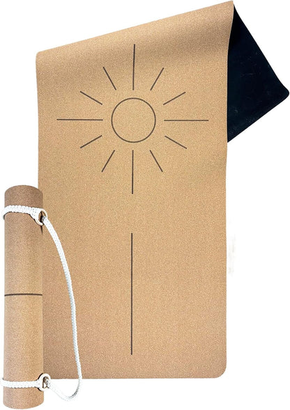 Crk's Organic Cork Yoga Mat with Recycled Natural Rubber, 4mm Thick • The Sun Mat