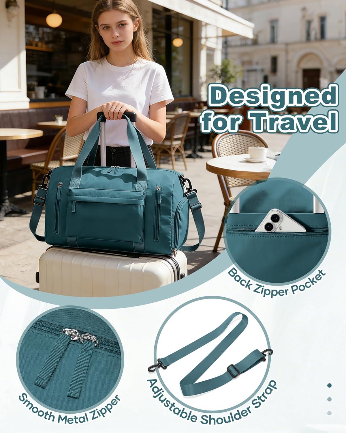 Gym Bag Womens Mens with Shoes Compartment and Wet Pocket Travel Duffel Bag for Women for Plane Sport Gym Tote Bags Swimming Yoga Waterproof Weekend Overnight Carry on Bag Hospital Holdalls - Colors C