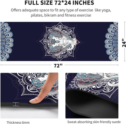 nuveti Yoga Mat Print Extra Thick TPE Non Slip Fitness Exercise Mat with Carrying Bag,72"x24" Extra Thick 6MM Exercise & Workout Mat for Yoga, Pilates Fitness and Floor Exercises - Colors B