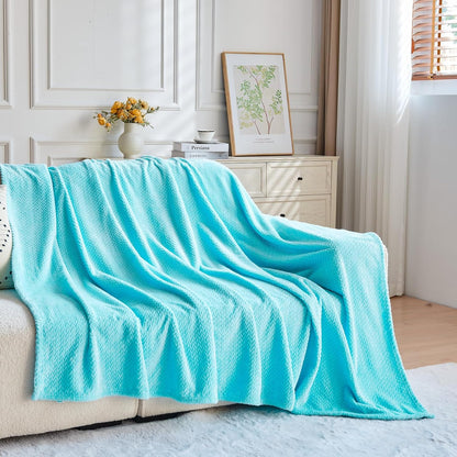 NEWCOSPLAY Super Soft Throw Blanket Light Purple Premium Silky Flannel Fleece Leaves Pattern Lightweight Bed Blanket All Season Use (Light Purple, Throw(50"x60")) - Colors A