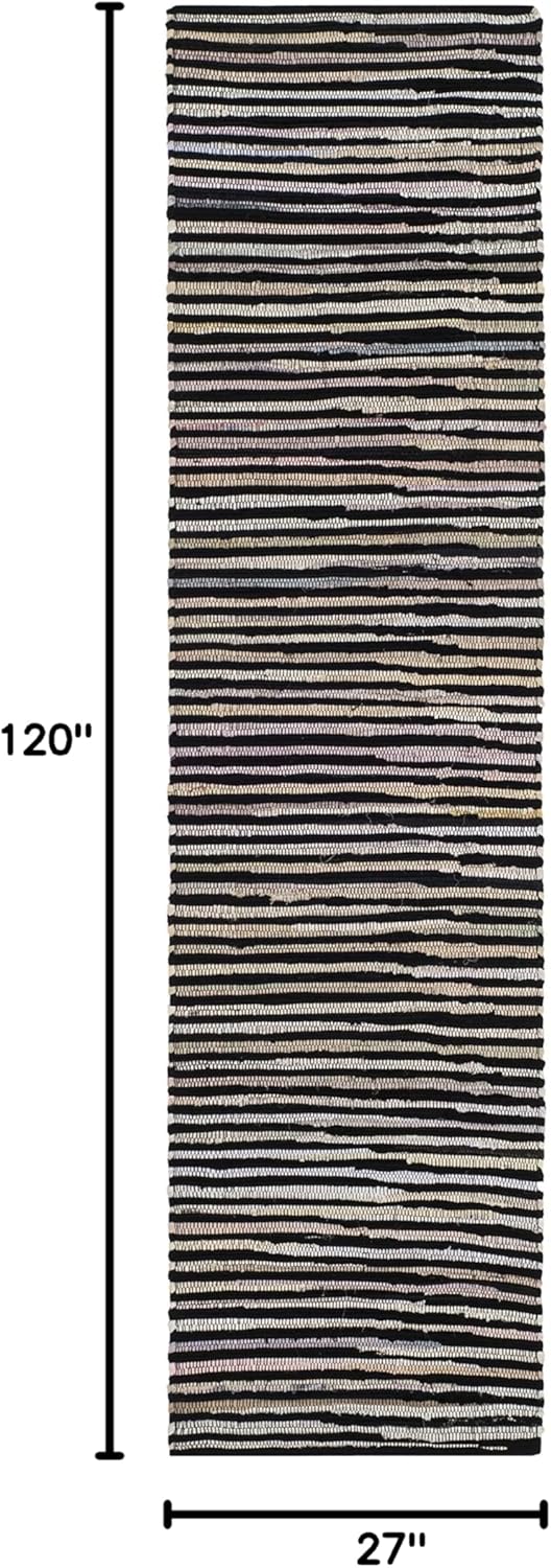 SAFAVIEH Area Rug 3x5 - Rag Rug Collection - Blue & Multi, Handmade Cotton, Boho Stripe Pattern, Ideal for Entryway, Living Room, Bedroom, Dining Space (RAR130B)