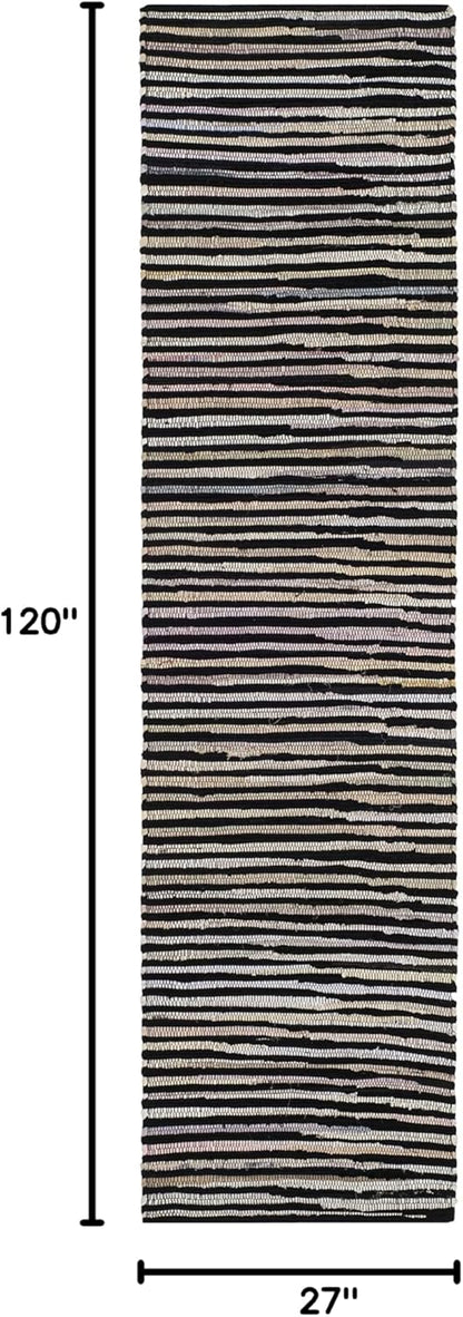 SAFAVIEH Area Rug 3x5 - Rag Rug Collection - Blue & Multi, Handmade Cotton, Boho Stripe Pattern, Ideal for Entryway, Living Room, Bedroom, Dining Space (RAR130B)