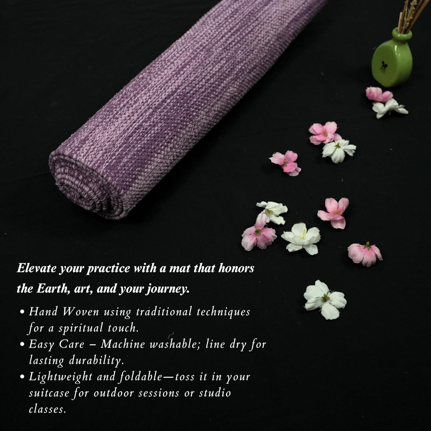Trade Star Organic Cotton Yoga Mat Handloomed Meditation Rug Inches Perfect Size Mat Travel Mat for Indoor/Outdoor Use 72"L x 24"W Highly Absorbent Reversible Yoga Rug Tie Dye Yoga Mat for Exercise