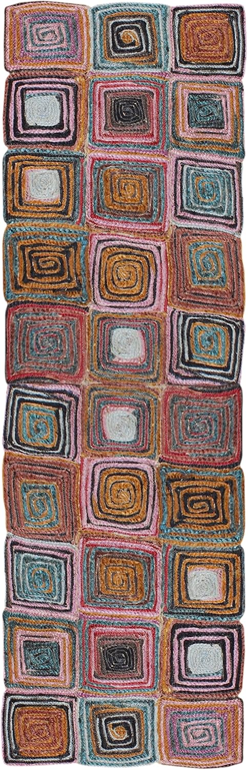 Area Rugs for 3x5 Area Rug Flatweave Kilim Rug Beige White Design Hand Braided Jute Thick 0.27" Geometric Pattern Sisal Handmade Boho Jute Indoor Outdoor Use Rugs for Bedside, Kitchen, Yoga Mat - Colors D