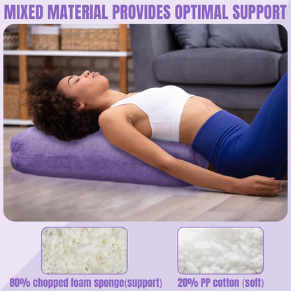 MABOZOO Yoga Bolster Pillow, Rectangular Bolster for Restorative Yoga & Meditation, Professional Meditation Cushion with Carry Handle, 27"X10"X6"