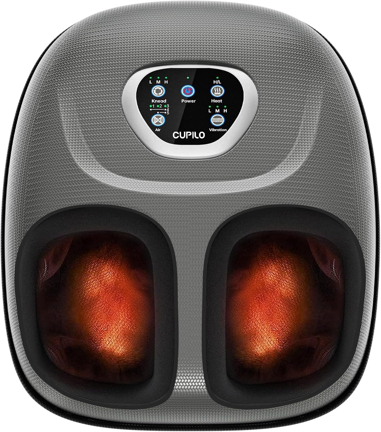 CuPiLo Foot Massager FSA Eligible HSA, 2026 Upgraded, Fathers Day Dad Gifts for Men, Feet Massager with Heat for Plantar Fasciitis Relief, 5 Levels Compression & Vibration Massage for Neuropathy
