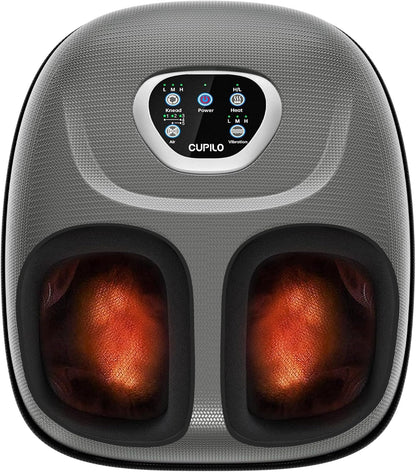CuPiLo Foot Massager FSA Eligible HSA, 2026 Upgraded, Fathers Day Dad Gifts for Men, Feet Massager with Heat for Plantar Fasciitis Relief, 5 Levels Compression & Vibration Massage for Neuropathy
