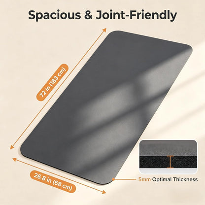 Grip Yoga Mat 5mm Non-Slip PU Natural Rubber Surface, Premium Fitness Mat for Hot Yoga, Pilates, for Women and Men