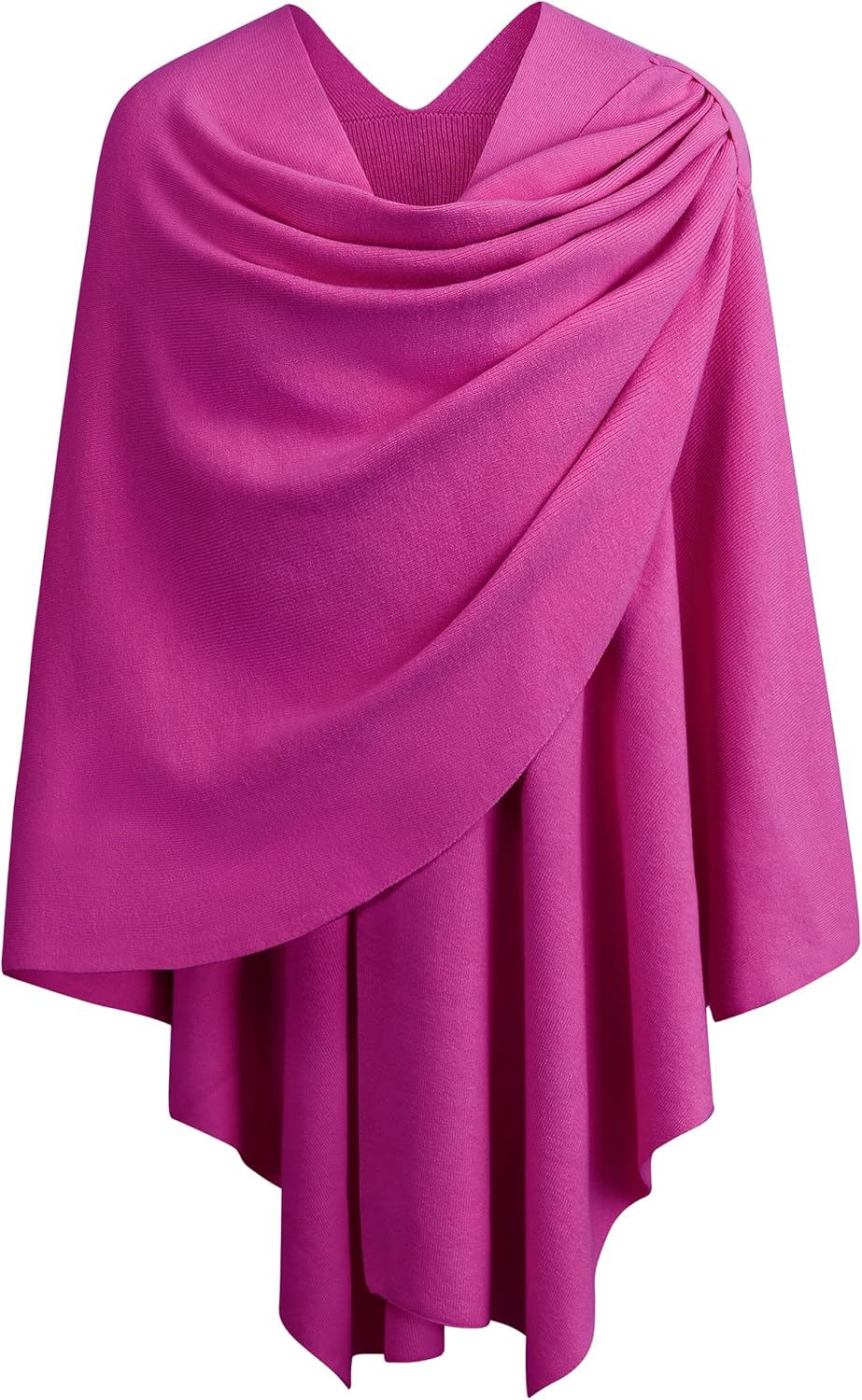 PULI Womens Large Cross Front Poncho Sweater Wrap Topper Knitted Elegant Shawls Cape for Fall Winter