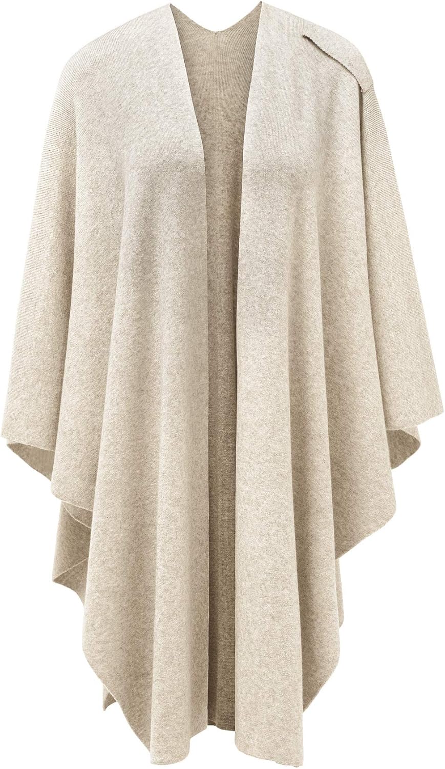 PULI Womens Large Cross Front Poncho Sweater Wrap Topper Knitted Elegant Shawls Cape for Fall Winter