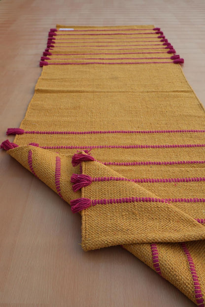 Jaipur Art & Rugs Cotton Yoga Rug - Eco-Friendly Hand-Woven Thick Mat (24”x72”x5mm) for Everyday Fitness at Home - Comfortable & Extra-Long - Colors B