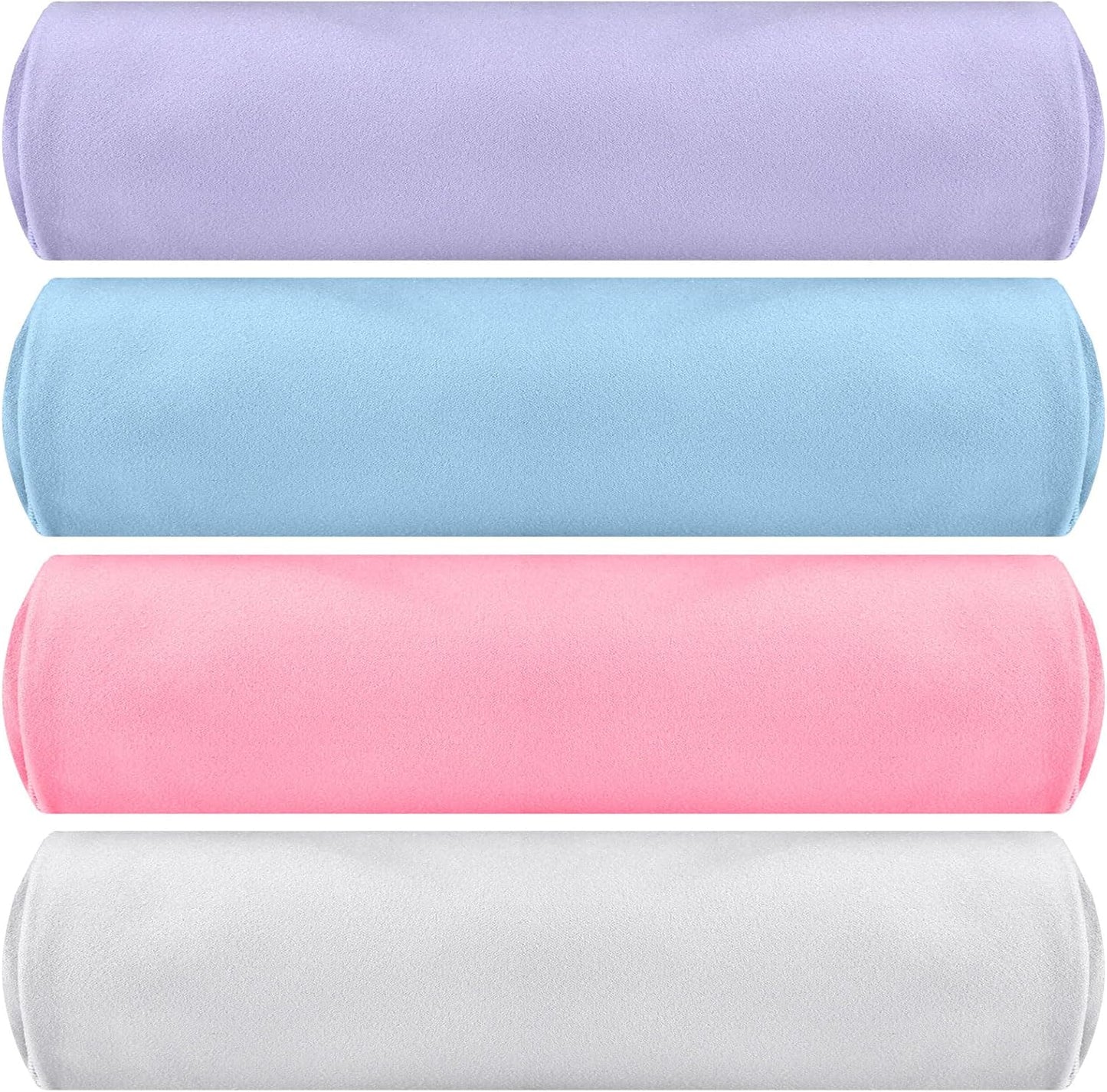 Breling 4 Pack 72" x 24" Hot Yoga Towel Non Slip Microfiber Mat Towel Sweat Absorbent Soft Pilates Mat Essentials for Hot Yoga Pilates Exercise(Light Grey)