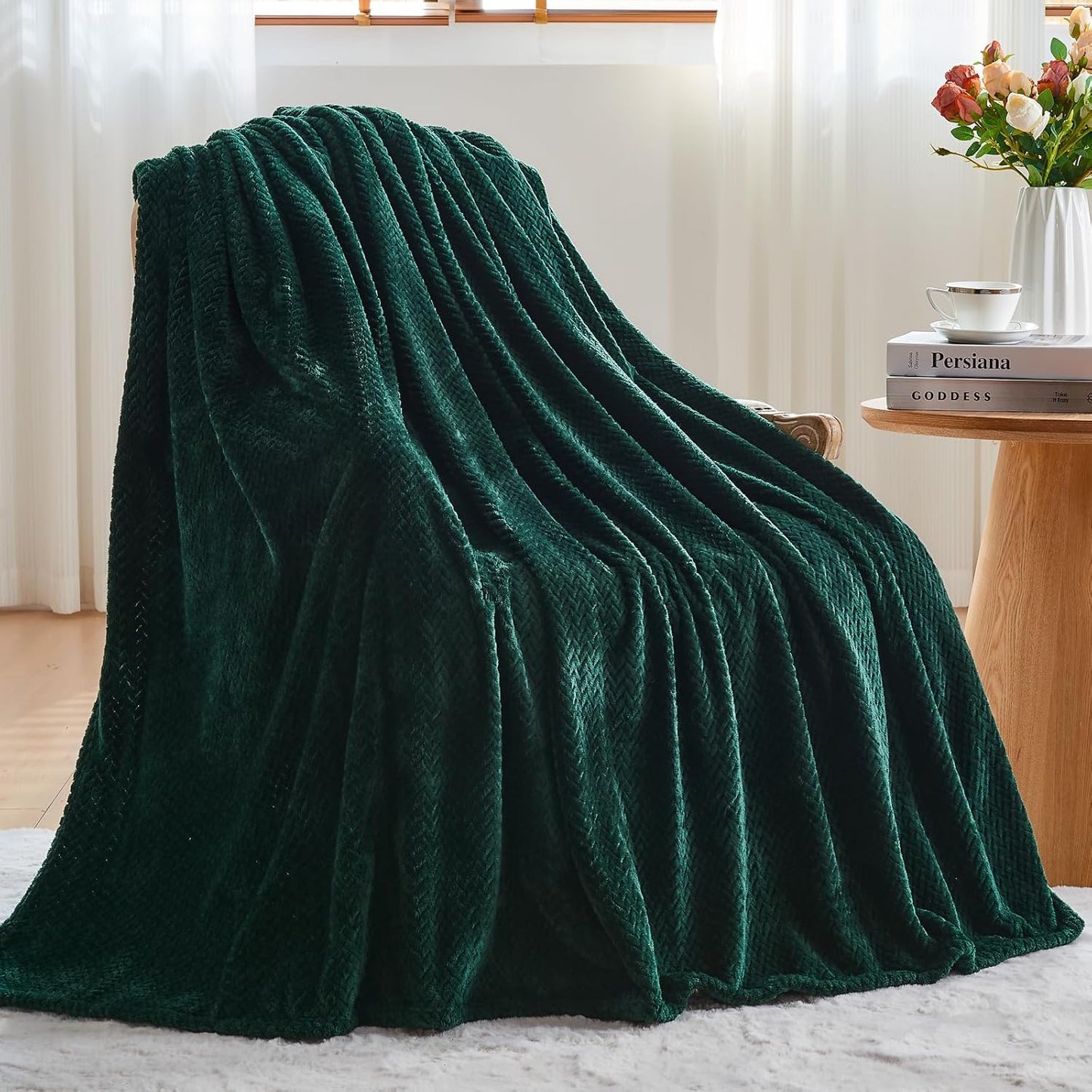 NEWCOSPLAY Super Soft Throw Blanket Light Purple Premium Silky Flannel Fleece Leaves Pattern Lightweight Bed Blanket All Season Use (Light Purple, Throw(50"x60")) - Colors B