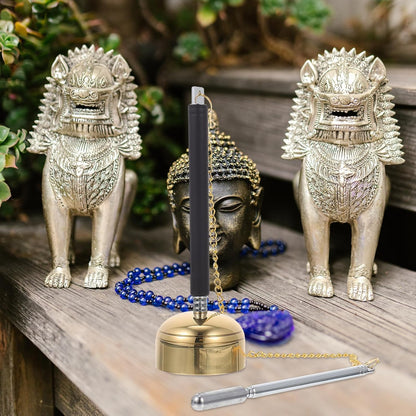 VOSAREA Tingsha Bell Buddhist Chime Meditation Chime Bells Buddhist Lucky Symbols Tingsha Cymbals Temple Dharma Ritual Utensil