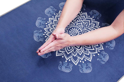Yoga Towel,Microfiber Mat Towels w Smart Corner Pocket Elastic Loop,Non Slip Towel for Hot Yoga