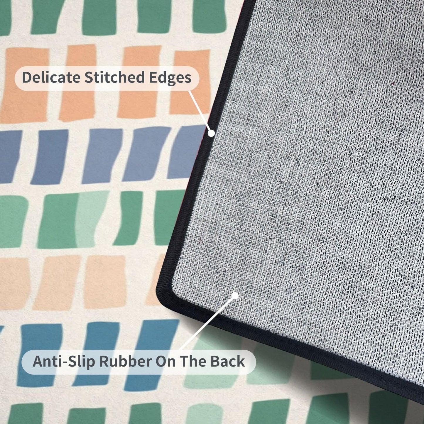 Runner Rug Washable 2x6 White Navy Blue Green Tartan Plaid Scottish Texture from Tartan Plaid Non-Slip Hallway Area Rug Indoor Outdoor Home Decor for Entryway Bathroom Kitchen Carpet Yoga Floor Mat