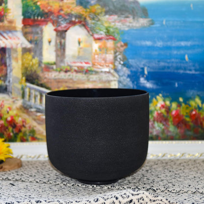 TOPFUND F Note Crystal Singing Bowl 10 inch Heart Chakra with Heavy Duty Carrying Case and Suede Mallet