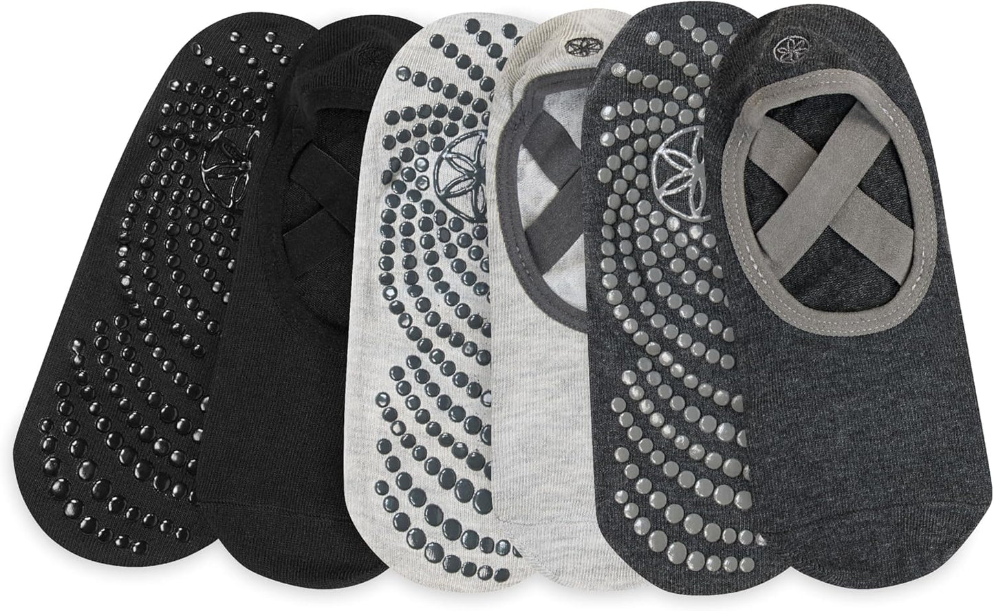 Gaiam Grippy Studio Yoga Socks for Extra Grip in Standard or Hot Yoga