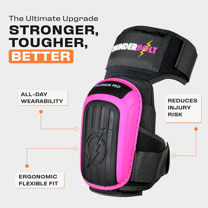 Thunderbolt Knee Pads for Men Construction Knee Pads for Work for Men and Women with Double Gel for Gardening Flooring Roofing Heavy Duty with Extra Thick Foam and Strong Adjustable Non-Slip Straps