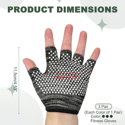 Yoga Gloves, Non Slip Fingerless Pilates Gloves Breathable Exercise Workout Mittens