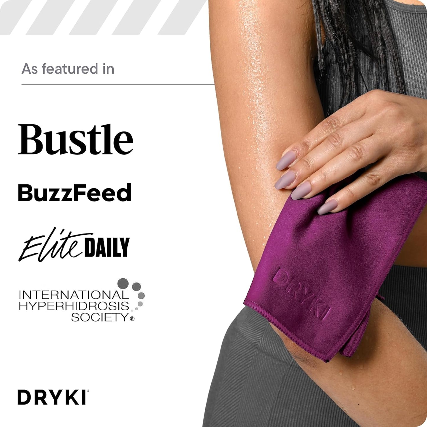 DRYKI Pocket-Sized Sweat Towels - The Original Sweat Absorbing Handkerchiefs - Quick-Dry Microfiber Sweat Rags for Face, Hands, & Body - Men & Women - Gym, Sports, and Work (Blue: 5 Pack)