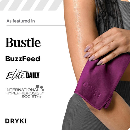 DRYKI Pocket-Sized Sweat Towels - The Original Sweat Absorbing Handkerchiefs - Quick-Dry Microfiber Sweat Rags for Face, Hands, & Body - Men & Women - Gym, Sports, and Work (Blue: 5 Pack)