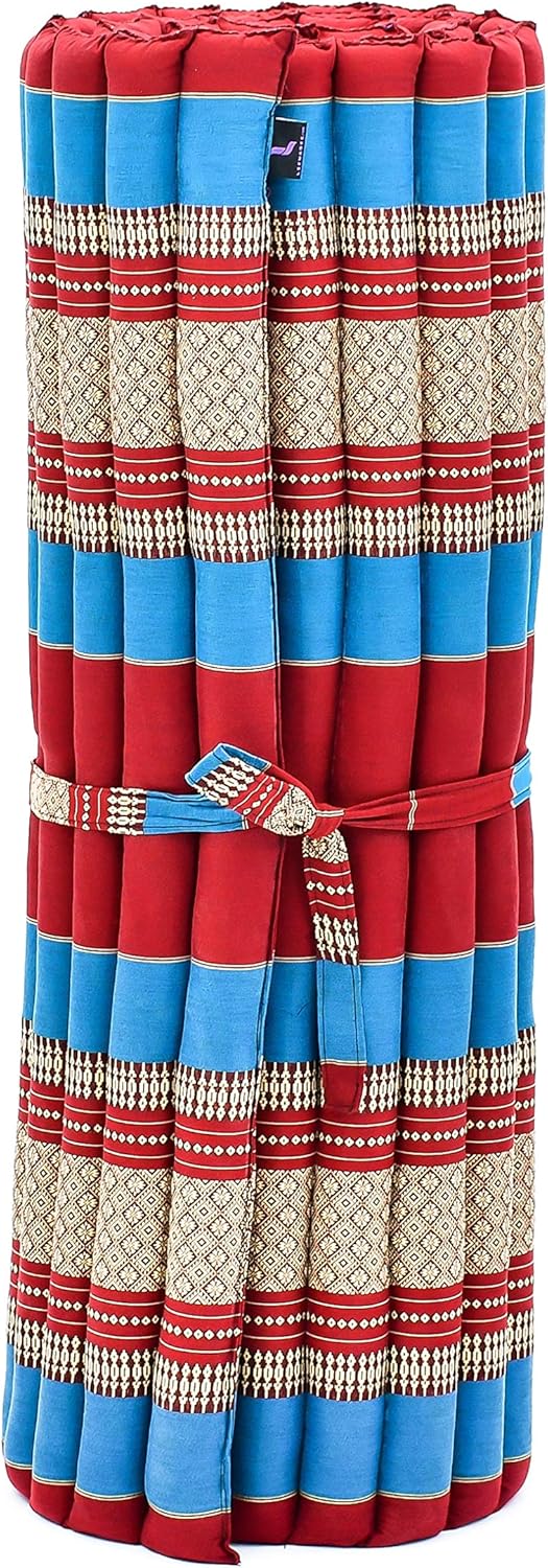 Leewadee - Kapok Roll Mat – Handcrafted Folding Sleep & Relaxation Mattress from Thailand, Ideal as Guest Bed, Camping Mat, Yoga Mat or Traditional Futon, 75 x 39 inches, Anthracite