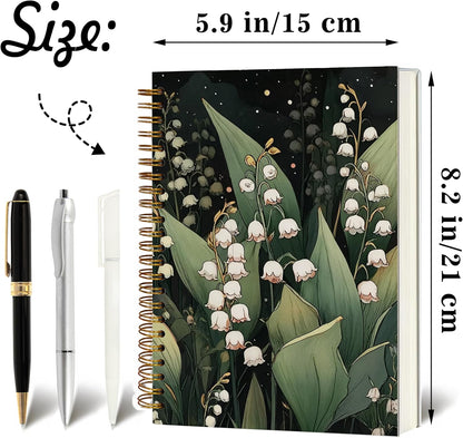 Journaling Notebooks for Women, Lotus Notebook -Meditation Yoga Spiritual Inspirational Planner Notebook Journal Gifts, A5 Spiral Journal Notebook Office Supplies Gifts for Women Birthday Christmas (Golden)