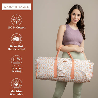 Maison d' Hermine Yoga Mat bag, Cylindrical bag for Woman&Men, yoga mat Bag &Adjustable shoulder straps Yoga Mat Carrier Bag with Drawstring Water Bottle Pocket and zipper pocket Easter Gifts
