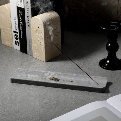 Koville Marble Incense Holder, Incense Holder for Sticks, Incense Sticks Holder Ash Catcher for Meditation Yoga SPA, Natural Stone Incense Burner, Home Table Decor (Green)