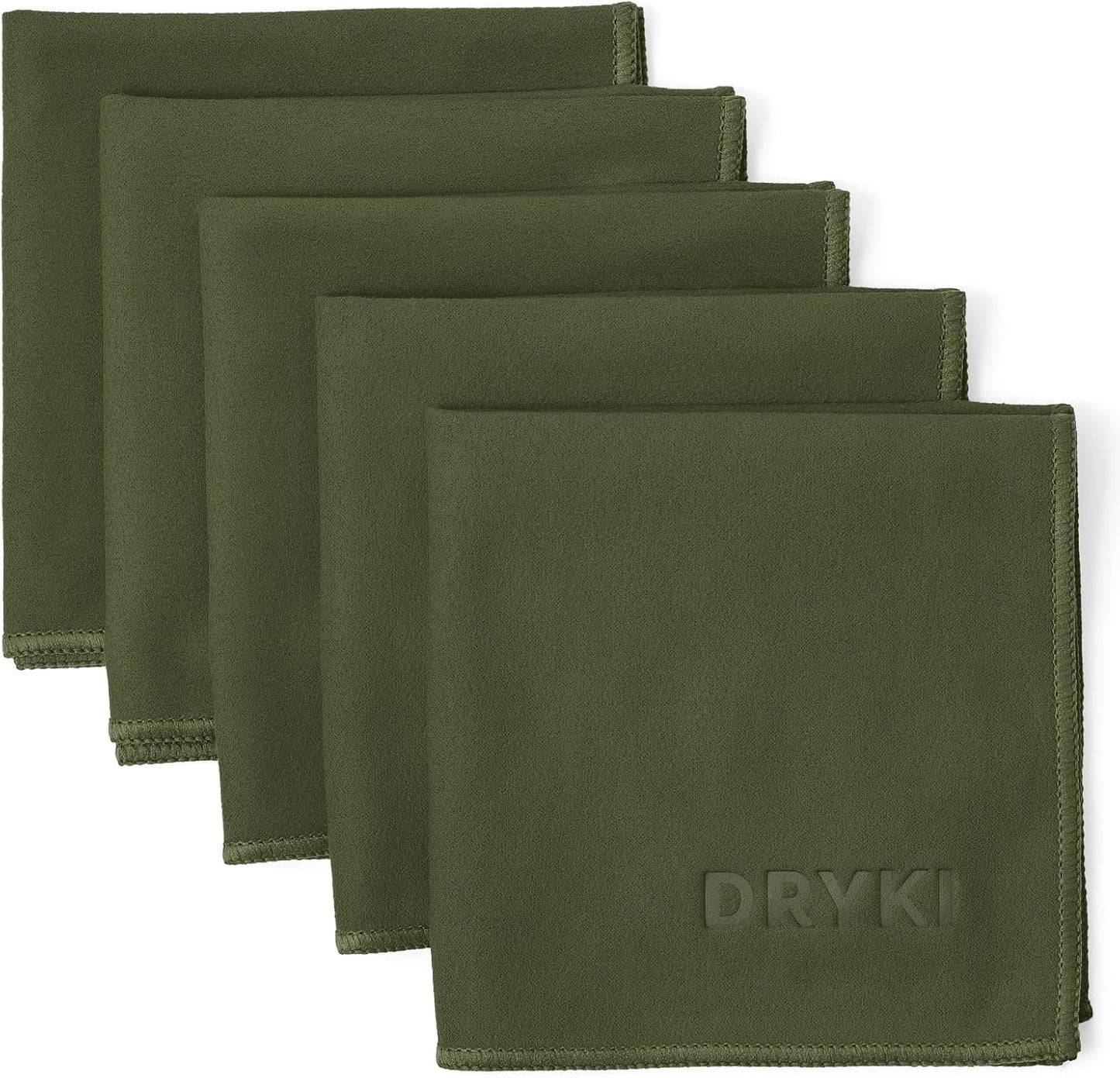 DRYKI Pocket-Sized Sweat Towels - The Original Sweat Absorbing Handkerchiefs - Quick-Dry Microfiber Sweat Rags for Face, Hands, & Body - Men & Women - Gym, Sports, and Work (Blue: 5 Pack)