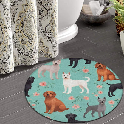 Large Home Decor Mat, Soft Round Yoga Carpet, Non Slip Machine Washable Home Office Circle Rug Gothic Witchy Sun Moon Mushroom Moth