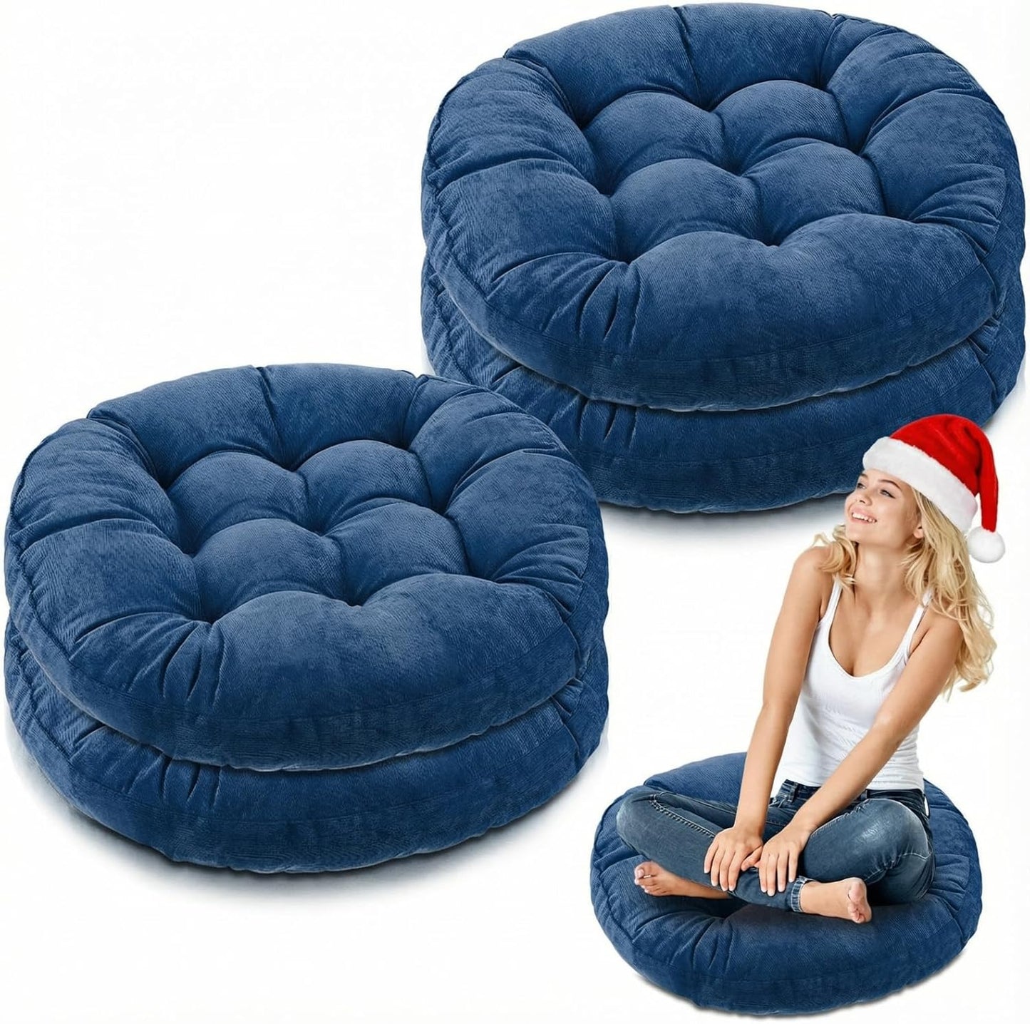 Jerify Floor Pillow Cushions Large Round Square Large Meditation Floor Pillow for Classroom Adult Meditation Picnic Party Seating Learning Daycare School(Square,Mixed Colors,4 Pcs)