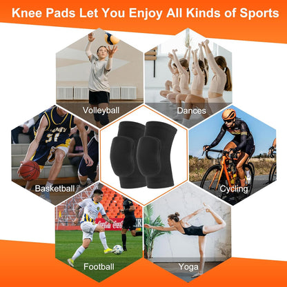 HISFFOG Volleyball Knee Pads for Women, Men, Youth, Girls, Kids, Knee brace for Volleyball Basketball Football Dance Yoga Tennis Running Cycling Workout Climbing Wrestling