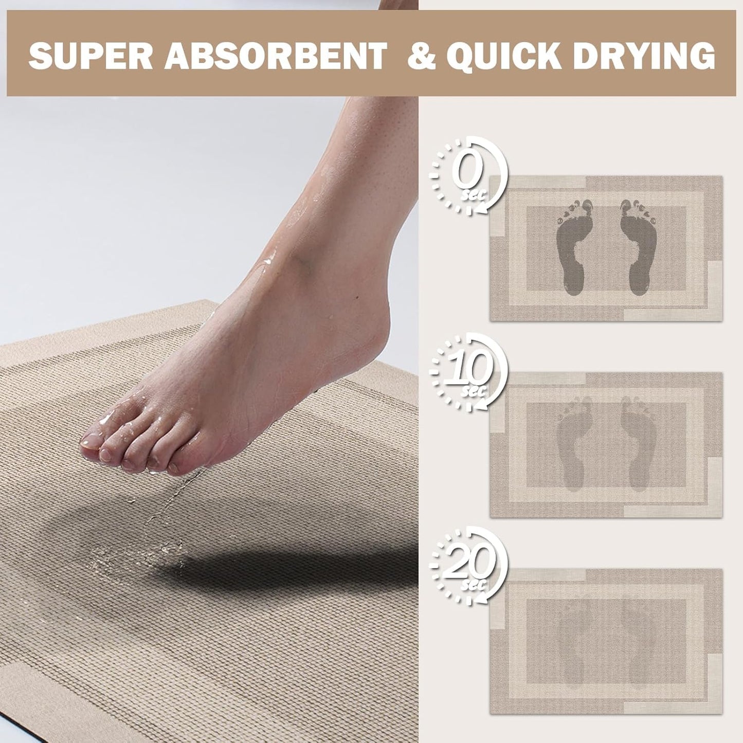 YDKGL Non Slip Long Bath Mat Bathroom Runner, Rubber Backing Ultra Thin Bathroom Rugs Fit Under Door Quick Dry Super Absorbent Washable Bath Rug Shower Mat for Bathtub Sink Floor, Dark Gray 17"x47"