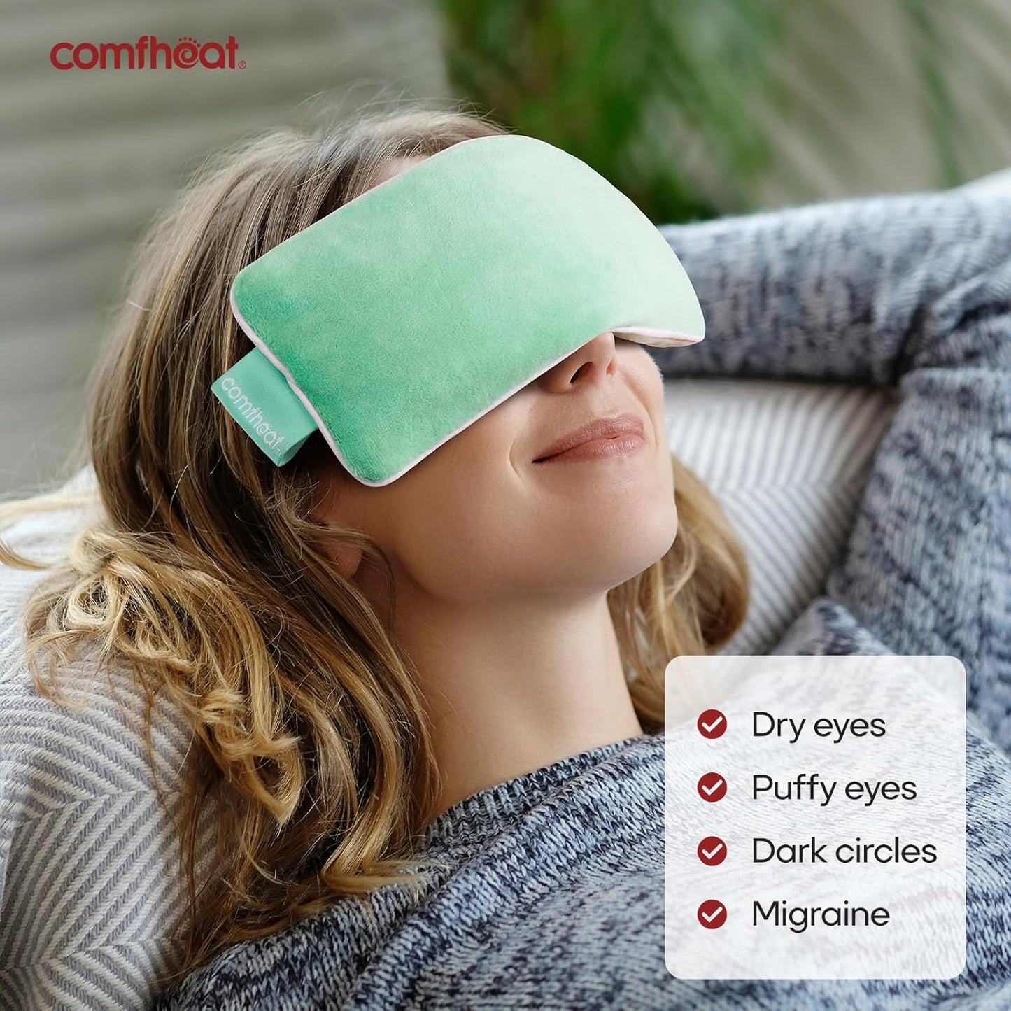 Unscented Weighted Eye Pillow for Yoga, Microwavable Moist Heat Eye Compress Mask with Washable Cover for Relaxation, Sleeping, Meditation, Yoga, Spa, Migraine Relief
