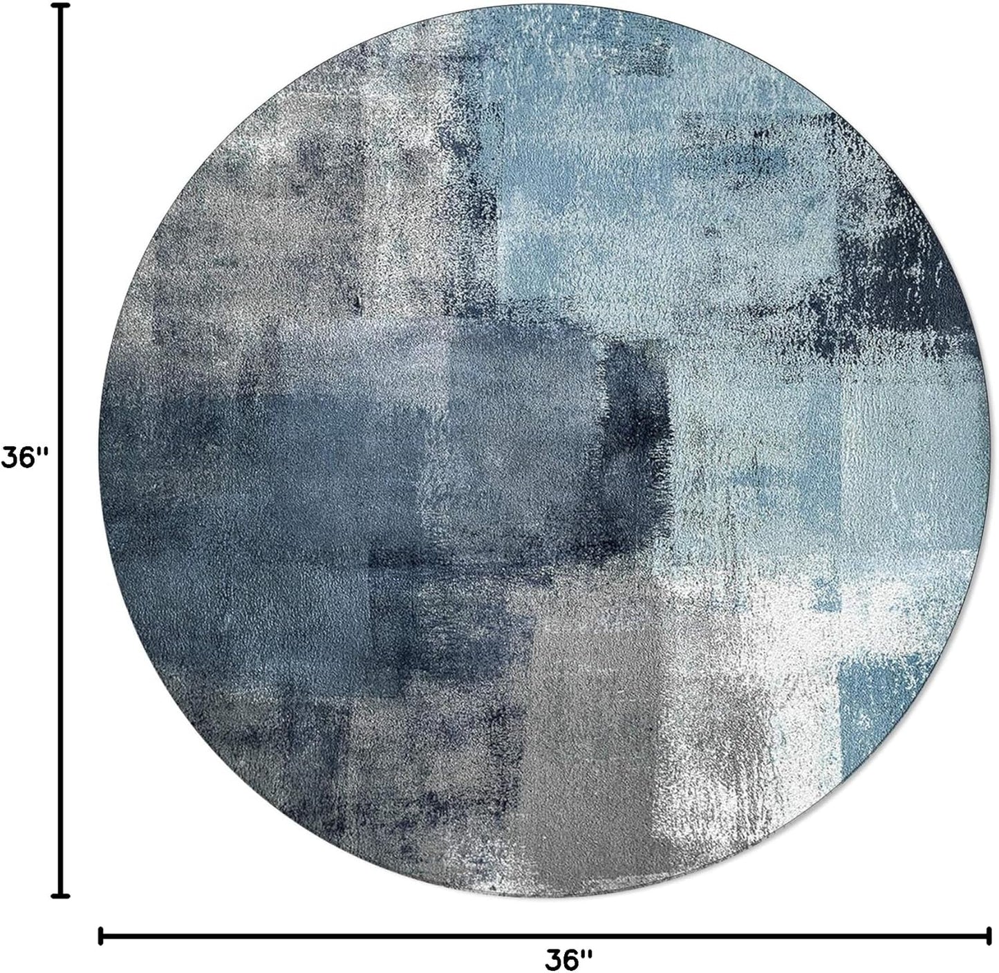 Orange Round Area Rug for Living Room 6 ft Abstract Modern Contemporary Rug Carpet Floor Mat Yoga Mat for Boys Girls Playroom Home Decor 6 ft