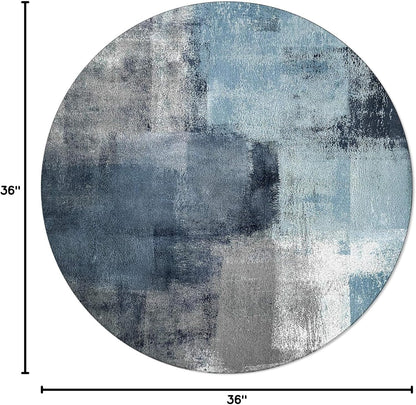 Orange Round Area Rug for Living Room 6 ft Abstract Modern Contemporary Rug Carpet Floor Mat Yoga Mat for Boys Girls Playroom Home Decor 6 ft