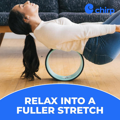 Chirp Wheel Foam Roller – Targeted Back & Neck Relief, Lumbar Spine Stretcher, Spinal Decompression Back Stretcher, Massage Roller with Density Foam for Physical Therapy, Supports 500lbs, 4-Pack Black