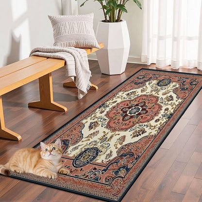 Runner Rug Washable 2x8 Leopard Print Seamless Leopard Skin Fashionable Cheetah Fur Non-Slip Hallway Area Rug Indoor Outdoor Home Decor for Entryway Bathroom Kitchen Carpet Yoga Floor Mat