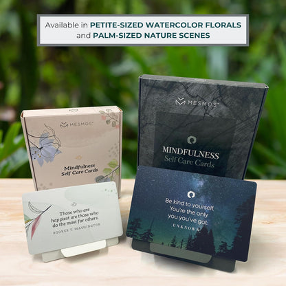 MESMOS 52 Mindfulness Cards with Action Plans. Relaxation Stress Relief Gifts for Men and Women, Positive Affirmation Cards, Anxiety Relief Items, Meditation Self Care Kit, Relaxing Spiritual Gifts