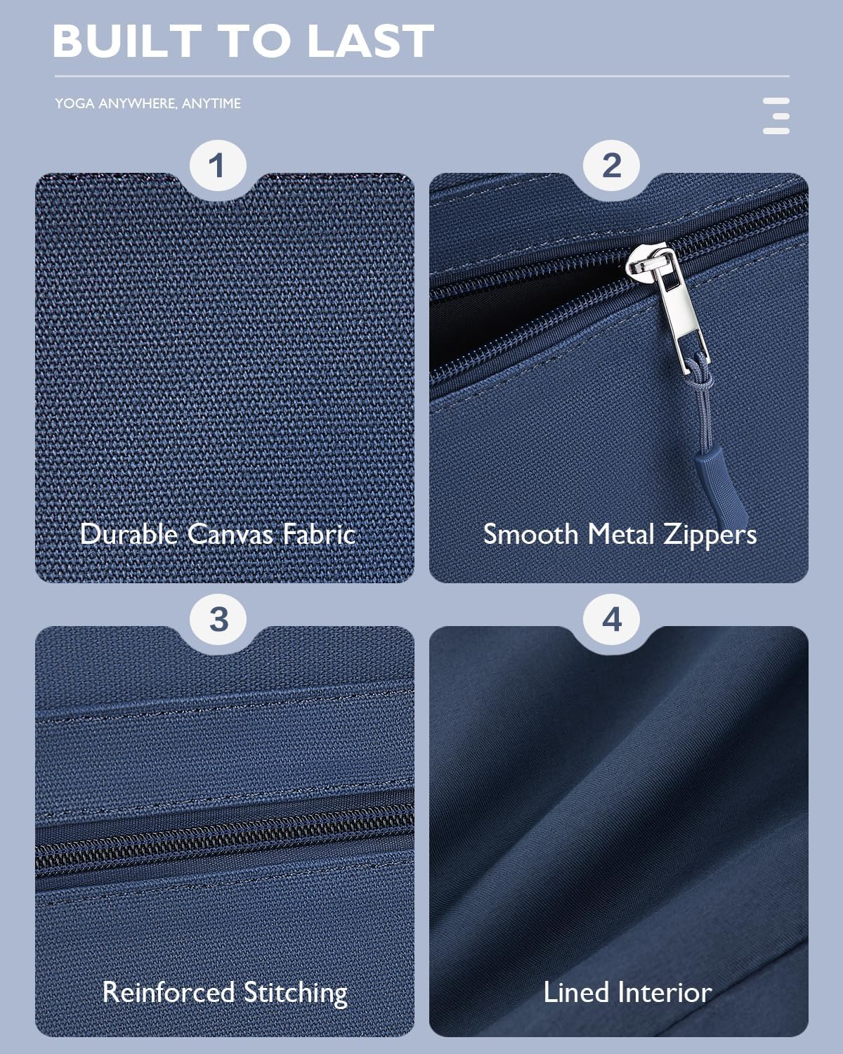 Gonex Yoga Mat Bag, Extra Canvas Gym Bag with Waterproof Pocket Metal Zipper, Fits Mat & Blocks, Stylish Yoga Mat Carrier for Women, Ideal for Yoga, Pilates, Workout, Travel